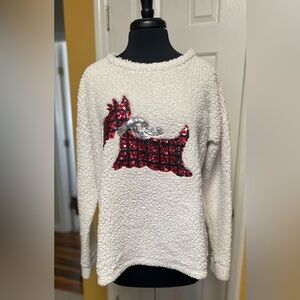 Time and Tru White Textured Sweater